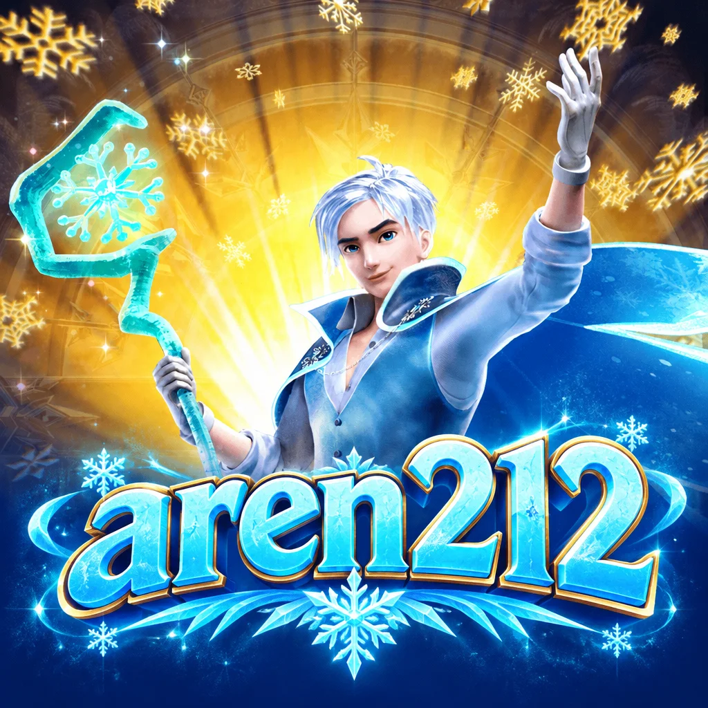 aren212 memperlihatkan karakter Jack Frost memegang tongkat es dihiasi kepingan salju