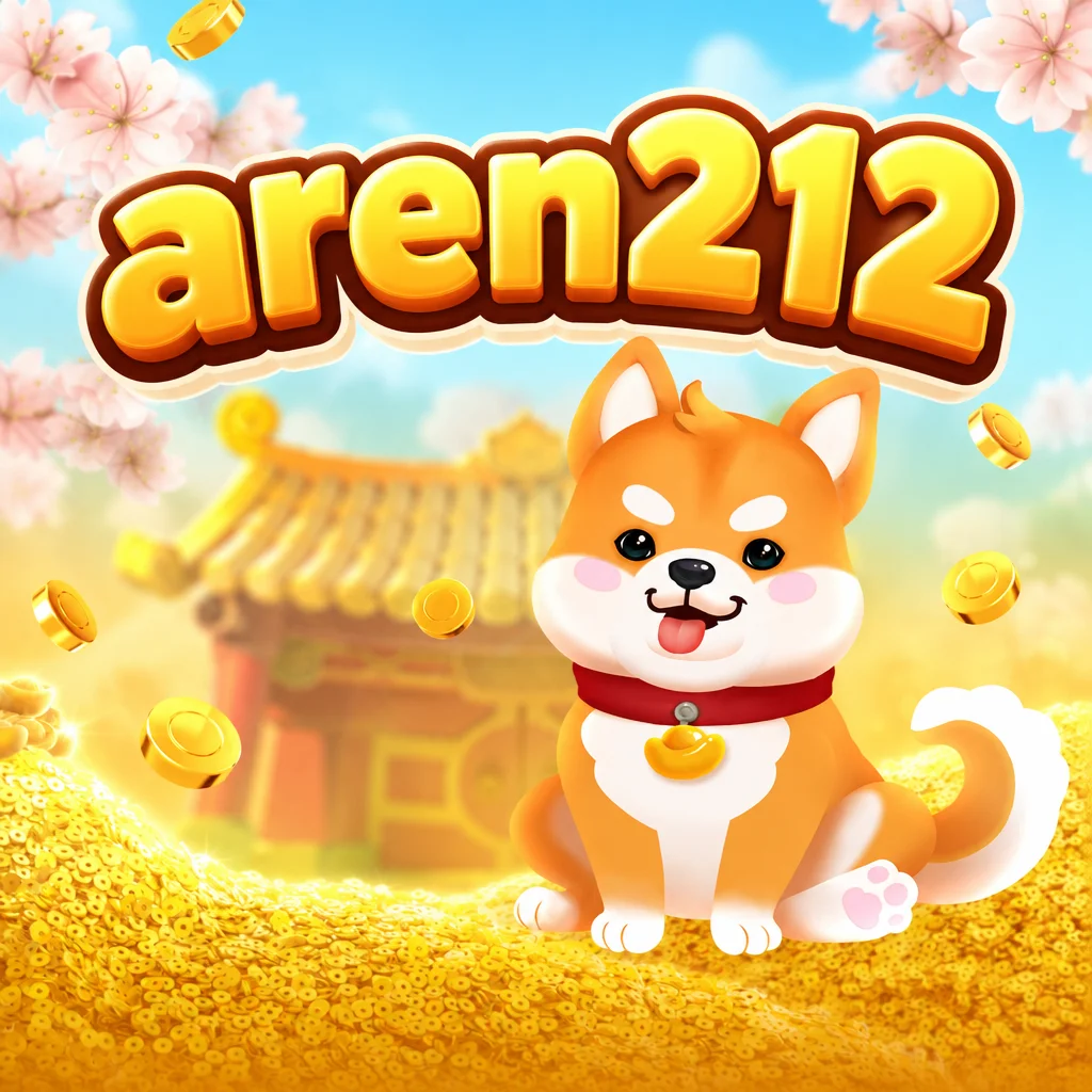 aren212 menampilkan anjing Shiba Inu di atas tumpukan koin emas pada game Win Win Won